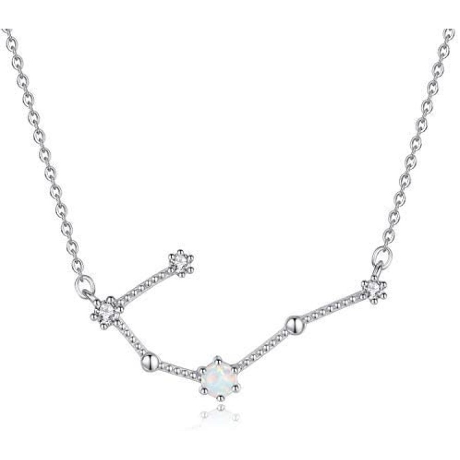 VIKI LYNN 925 Sterling Silver Created Opal Zodiac Necklace (Color: Cancer) VIKI LYNN 925 Sterling Silver Created Opal Zodiac Necklace (Color: Cancer)