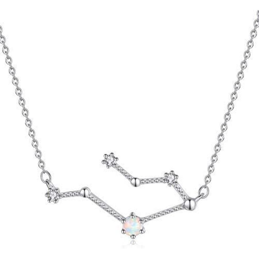 VIKI LYNN 925 Sterling Silver Created Opal Zodiac Necklace (Color: Gemini) VIKI LYNN 925 Sterling Silver Created Opal Zodiac Necklace (Color: Gemini)