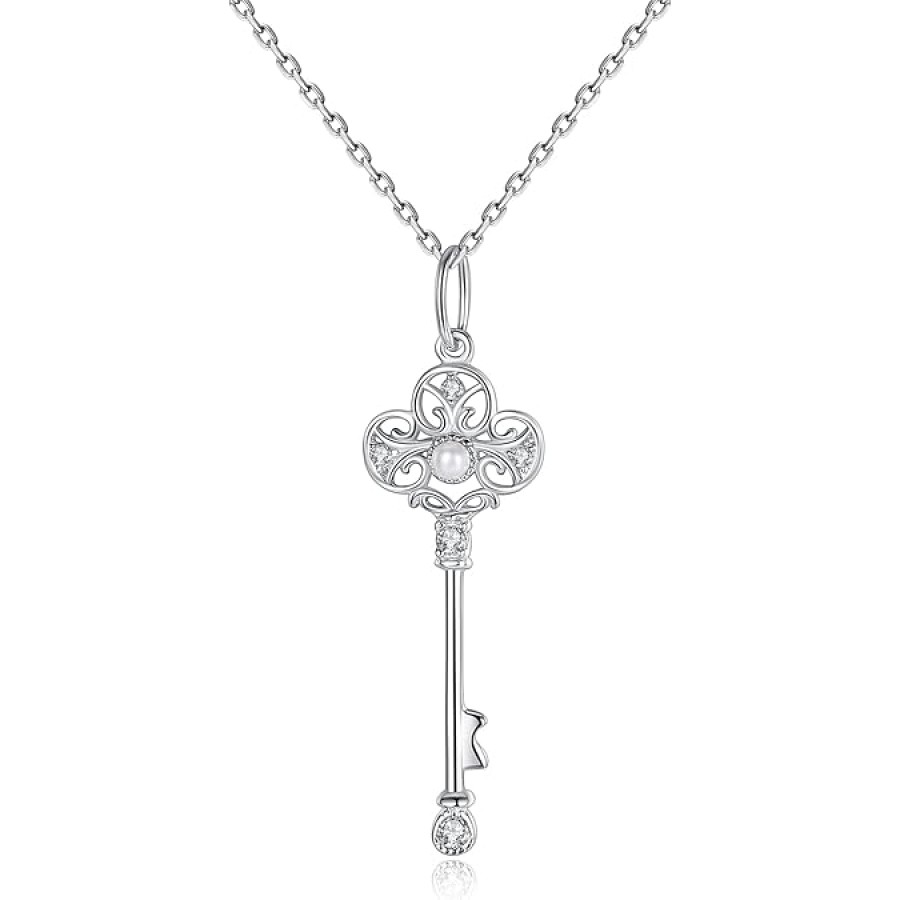 VIKI LYNN Retro Carved Key Pendant Necklace for Women 925 Sterling Silver VIKI LYNN Retro Carved Key Pendant Necklace for Women 925 Sterling Silver
