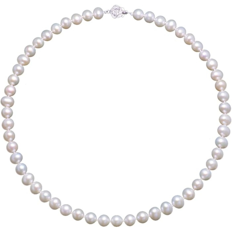 VIKI LYNN Pearl Necklace 6-7mm Freshwater Cultured Pearls 925 Sterling Silver 18inch VIKI LYNN Pearl Necklace 6-7mm Freshwater Cultured Pearls 925 Sterling Silver 18inch