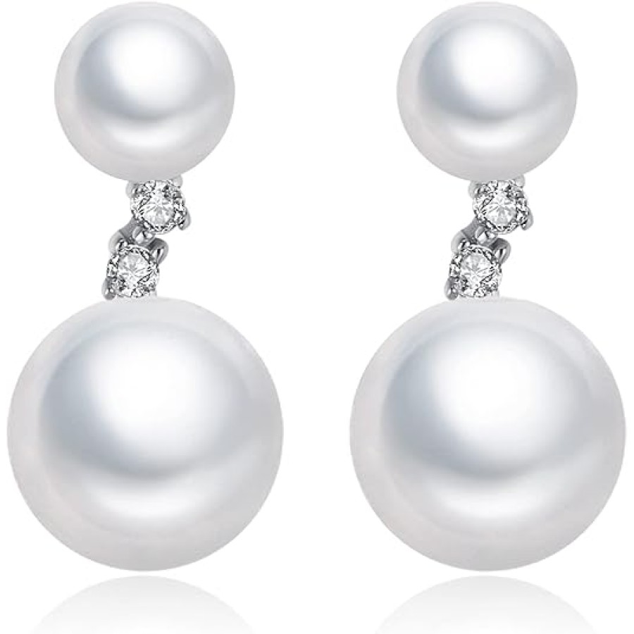 VIKI LYNN 925 Sterling Silver Freshwater Cultured Double Dangle Pearl Earrings for Women VIKI LYNN 925 Sterling Silver Freshwater Cultured Double Dangle Pearl Earrings for Women