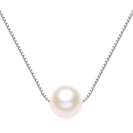 VIKI LYNN Single Pearl Necklace 7-8mm Freshwater Cultured Pearl 925 Sterling Silver Box Chain