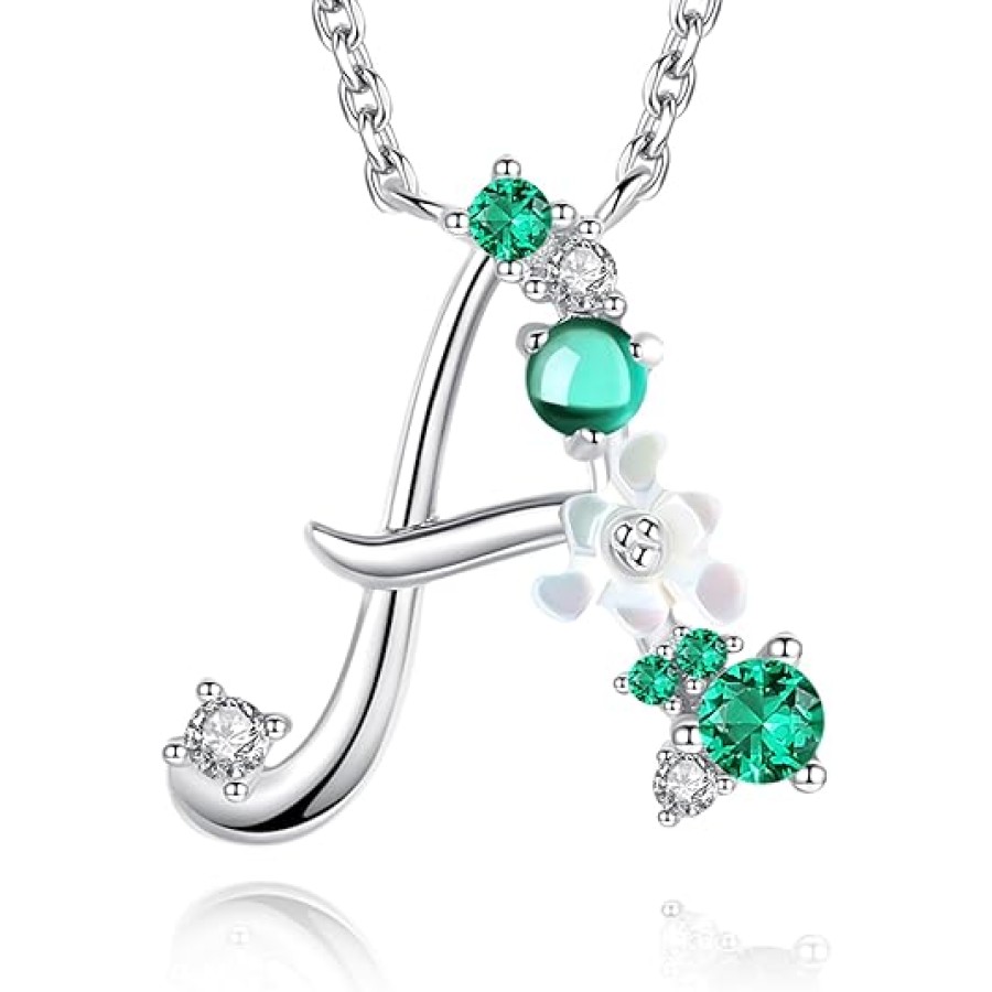 VIKI LYNN 925 Sterling Silver Initial Necklace Alphabet A-Z with CZ Letter Pendant Necklace for Women (A-Z) VIKI LYNN 925 Sterling Silver Initial Necklace Alphabet A-Z with CZ Letter Pendant Necklace for Women (A-Z)