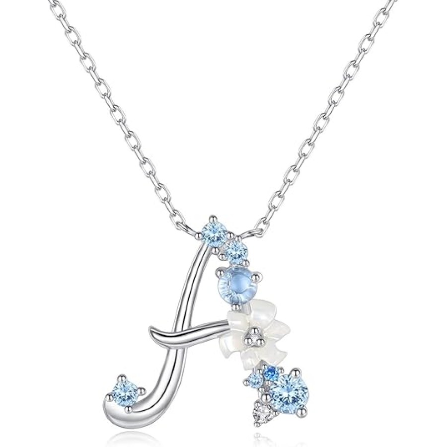 VIKI LYNN Initial Necklace 925 Sterling Silver Cubic Zirconia Letter Pendant Necklace for Women (A-Z) VIKI LYNN Initial Necklace 925 Sterling Silver Cubic Zirconia Letter Pendant Necklace for Women (A-Z)