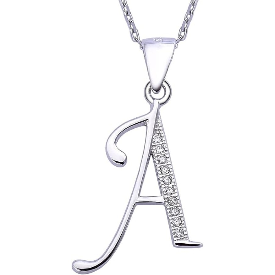 VIKI LYNN 925 Sterling Silver Initial Necklace Cubic Zirconia Letter Pendant Necklace for Women (A-Z) VIKI LYNN 925 Sterling Silver Initial Necklace Cubic Zirconia Letter Pendant Necklace for Women (A-Z)