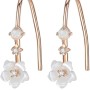 Flower Dangle Earrings for Women 18K Rose Gold Plated Sterling Silver Mother Of Pearl -VIKI LYNN