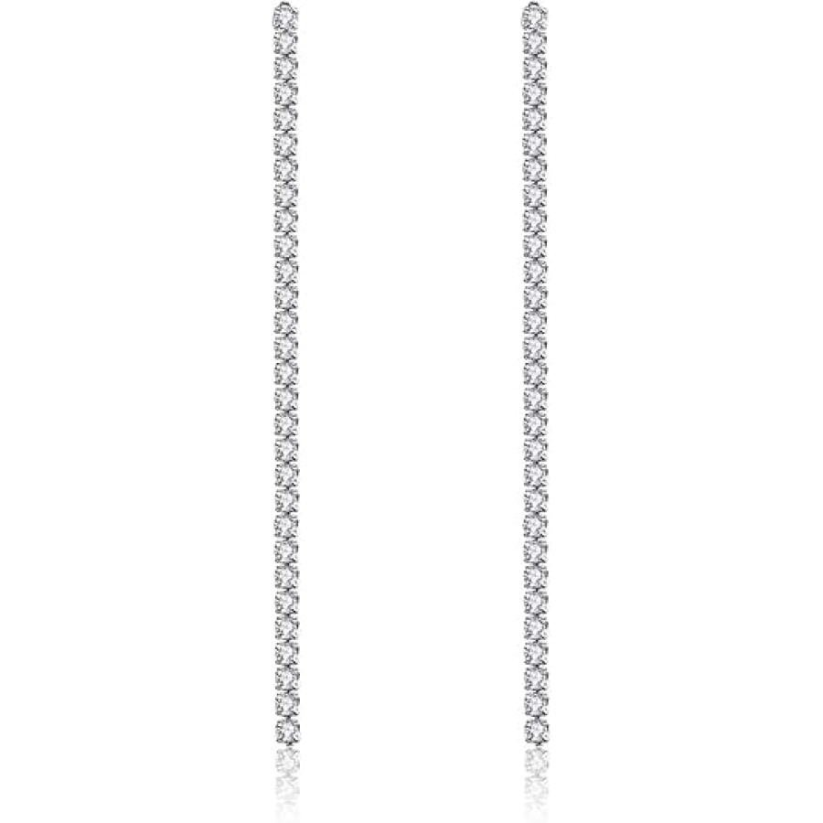 VIKI LYNN 925 Sterling Silver Cubic Zirconia Crystal Long Dangle Drop Earrings for Women VIKI LYNN 925 Sterling Silver Cubic Zirconia Crystal Long Dangle Drop Earrings for Women