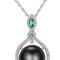 VIKI LYNN 10-11mm AAA Quality Tahitian Cultured Black Pearl Pendant Necklace Sterling Silver CZ for Women