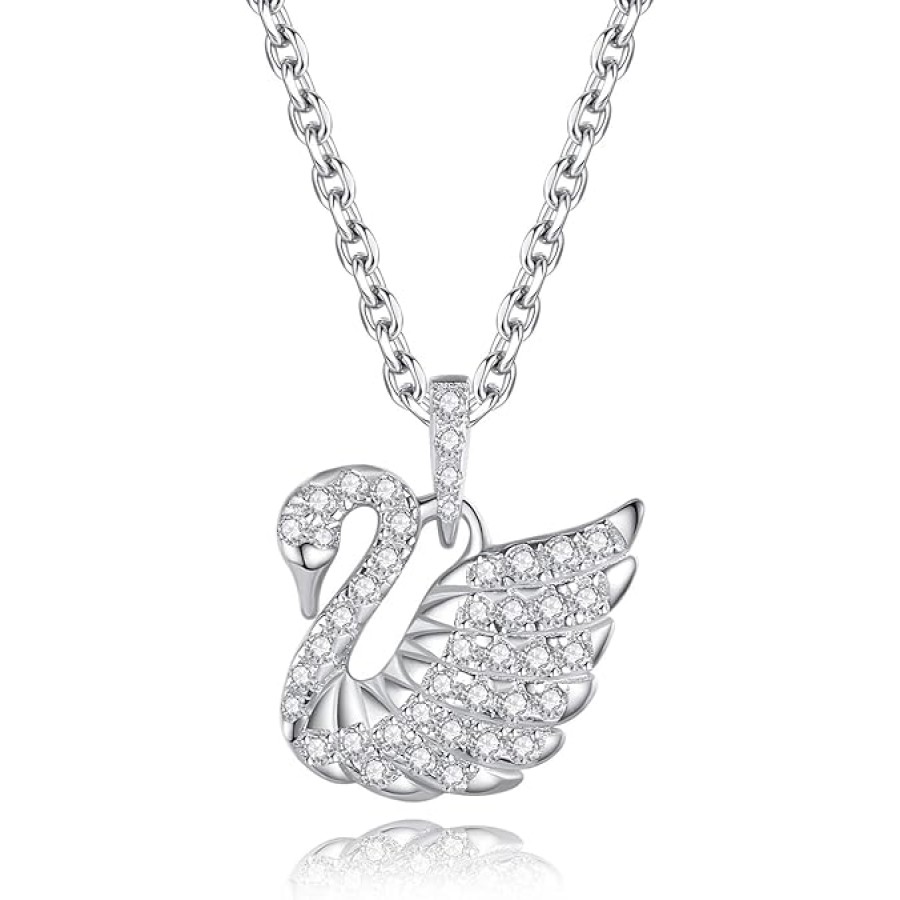 VIKI LYNN 925 Sterling Silver Cubic Zirconia Elegant Swan Pendant VIKI LYNN 925 Sterling Silver Cubic Zirconia Elegant Swan Pendant