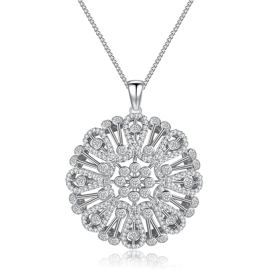 VIKI LYNN Copper Cubic Zirconia Retro Round Flower Pendant Long Sweater Statement Necklace for Women VIKI LYNN Copper Cubic Zirconia Retro Round Flower Pendant Long Sweater Statement Necklace for Women