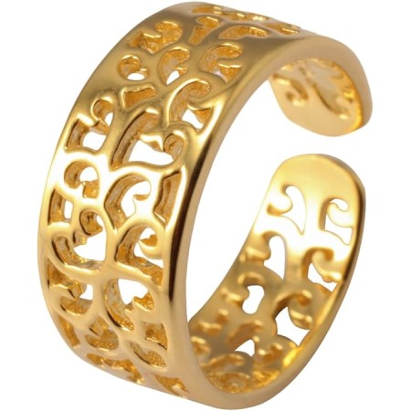 VIKI LYNN Toe Rings for Women Sterling Silver Adjustable Open Rings Tail Ring (Color: Gold)