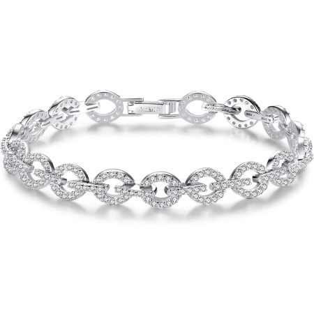 VIKI LYNN Copper Chain Cubic Zirconia Link Bracelet for Women