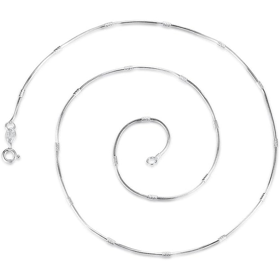 VIKI LYNN 925 Sterling Silver 8 Sided Snake Chain 18 inches (Style: 0.85mm width-tubes) VIKI LYNN 925 Sterling Silver 8 Sided Snake Chain 18 inches (Style: 0.85mm width-tubes)