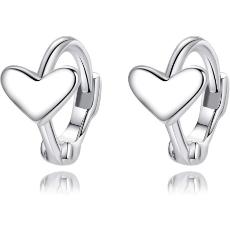 VIKI LYNN 925 Sterling Silver Tiny Hoop Earrings Heart Cartilage Earrings for Women