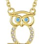 VIKI LYNN 18K Gold Plated Lucky Owl Necklace Lovely Animal Pendant Neckalce for Women