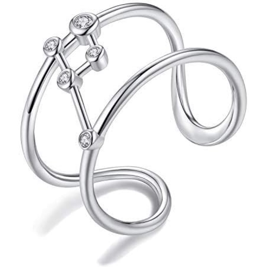 VIKI LYNN 925 Sterling Silver Zodiac Constellation Ring (silver tone) VIKI LYNN 925 Sterling Silver Zodiac Constellation Ring (silver tone)