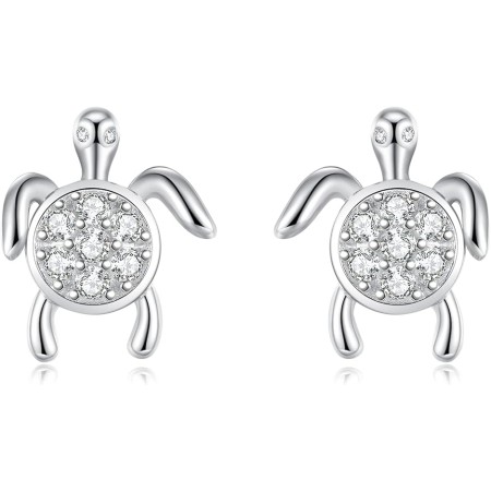 VIKI LYNN Sea Turtle Earrings S925 Sterling Silver and Cubic Zirconia Sea Jewelry for Women