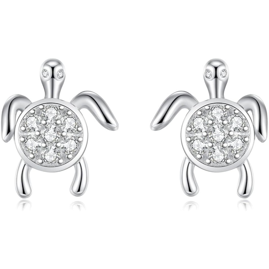 VIKI LYNN Sea Turtle Earrings S925 Sterling Silver and Cubic Zirconia Sea Jewelry for Women VIKI LYNN Sea Turtle Earrings S925 Sterling Silver and Cubic Zirconia Sea Jewelry for Women