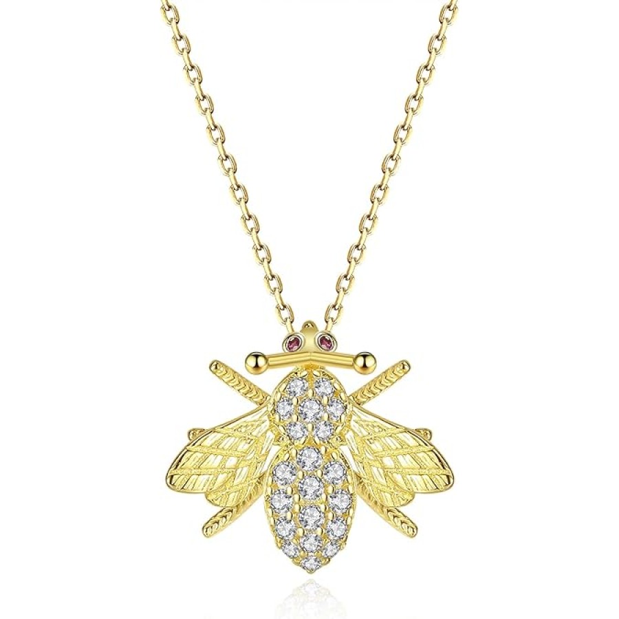 VIKI LYNN Hornet Bee Pendant Necklace for Women Copper Alloy 18K Gold Plated Honeybee Jewelry VIKI LYNN Hornet Bee Pendant Necklace for Women Copper Alloy 18K Gold Plated Honeybee Jewelry