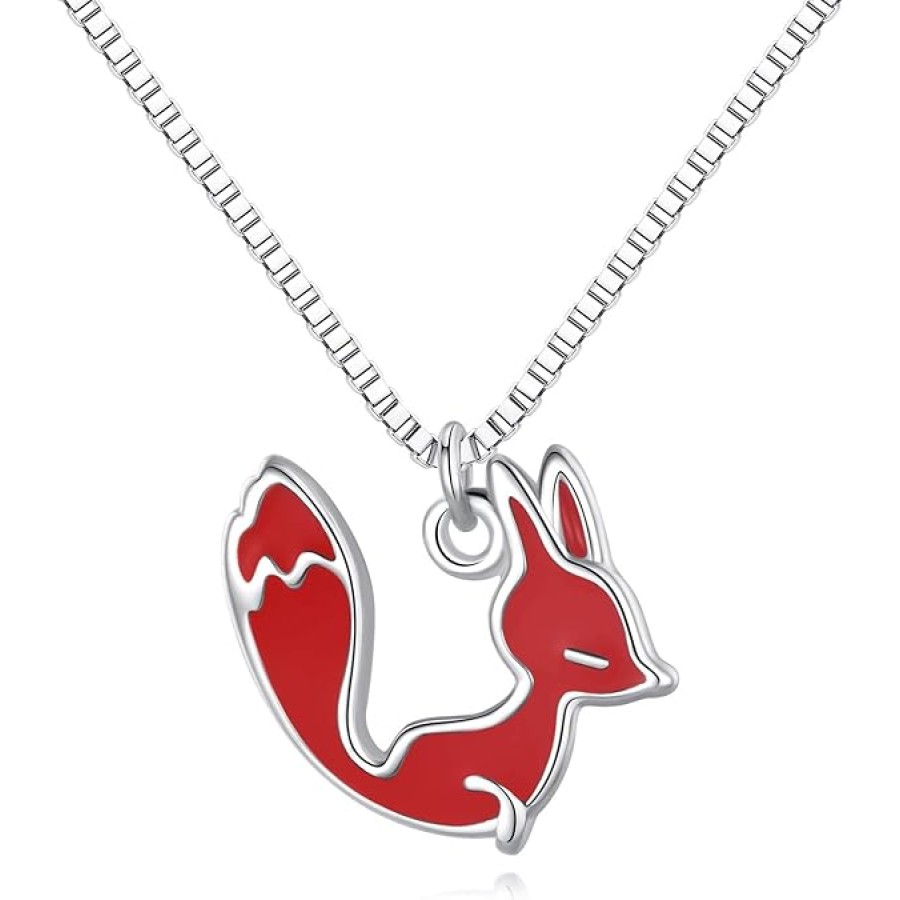 VIKI LYNN 925 Sterling Silver Animal Red Fox Pendant Necklace for Women VIKI LYNN 925 Sterling Silver Animal Red Fox Pendant Necklace for Women