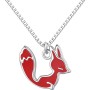 VIKI LYNN 925 Sterling Silver Animal Red Fox Pendant Necklace for Women