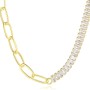 VIKI LYNN 18K Gold Plated Toggle Necklace Chunky Choker Boho Jewelry Paperclip Chain for Women