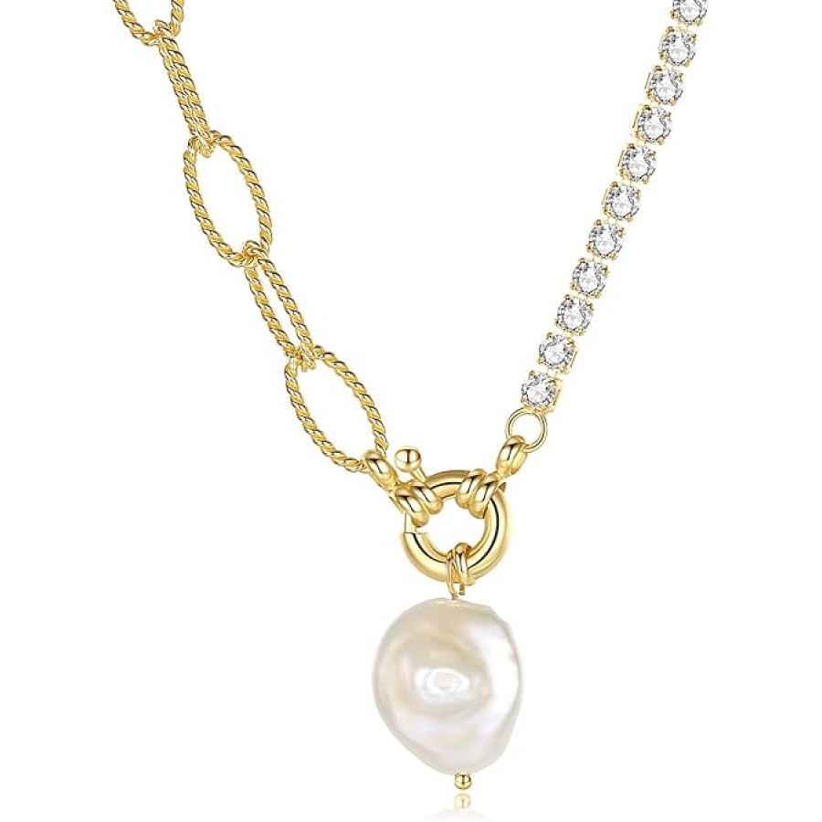 VIKI LYNN Chunky Toggle Choker Necklace Jewelry for Women Dainty 18K Gold Plated Necklace Vintage Paperclip Baroque Pendant Necklace VIKI LYNN Chunky Toggle Choker Necklace Jewelry for Women Dainty 18K Gold Plated Necklace Vintage Paperclip Baroque Pendant Necklace