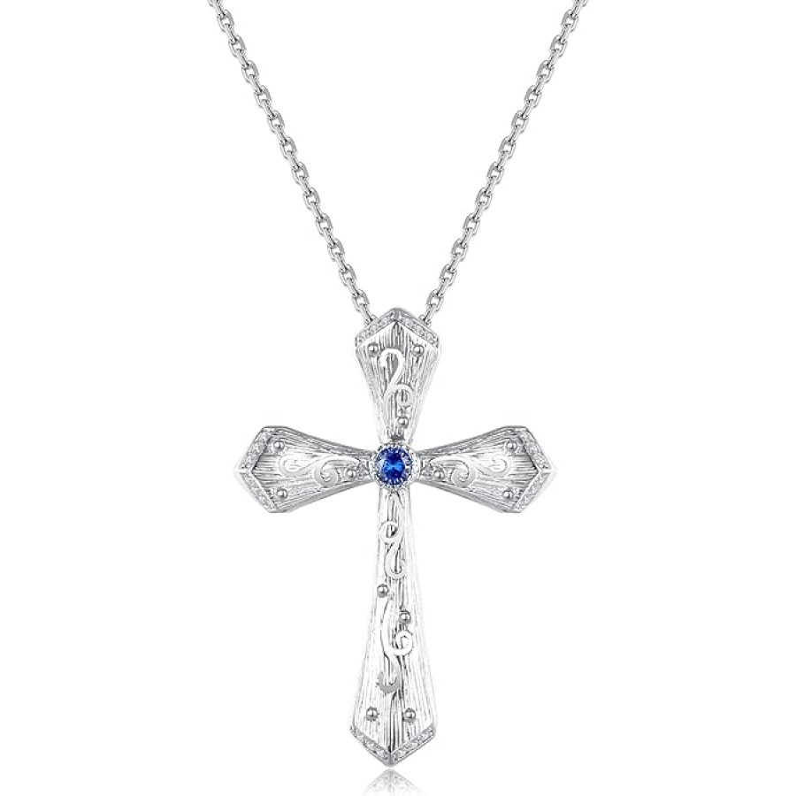 VIKI LYNN Retro Curved Cross Crucifix Pendant Necklace for Women Copper Alloy VIKI LYNN Retro Curved Cross Crucifix Pendant Necklace for Women Copper Alloy