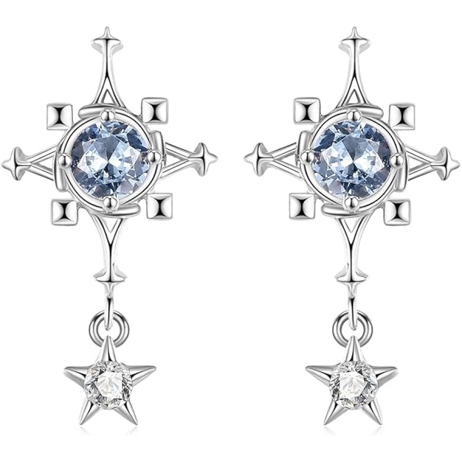 VIKI LYNN Galaxy Star Dangle Drop Earrings for Women Sterling Silver Hypoallergenic Stud Earrings VIKI LYNN Galaxy Star Dangle Drop Earrings for Women Sterling Silver Hypoallergenic Stud Earrings