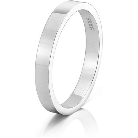 VIKI LYNN Sterling Silver Rings Wedding Band Ring Simple Promise Rings for her Size 6/7/8