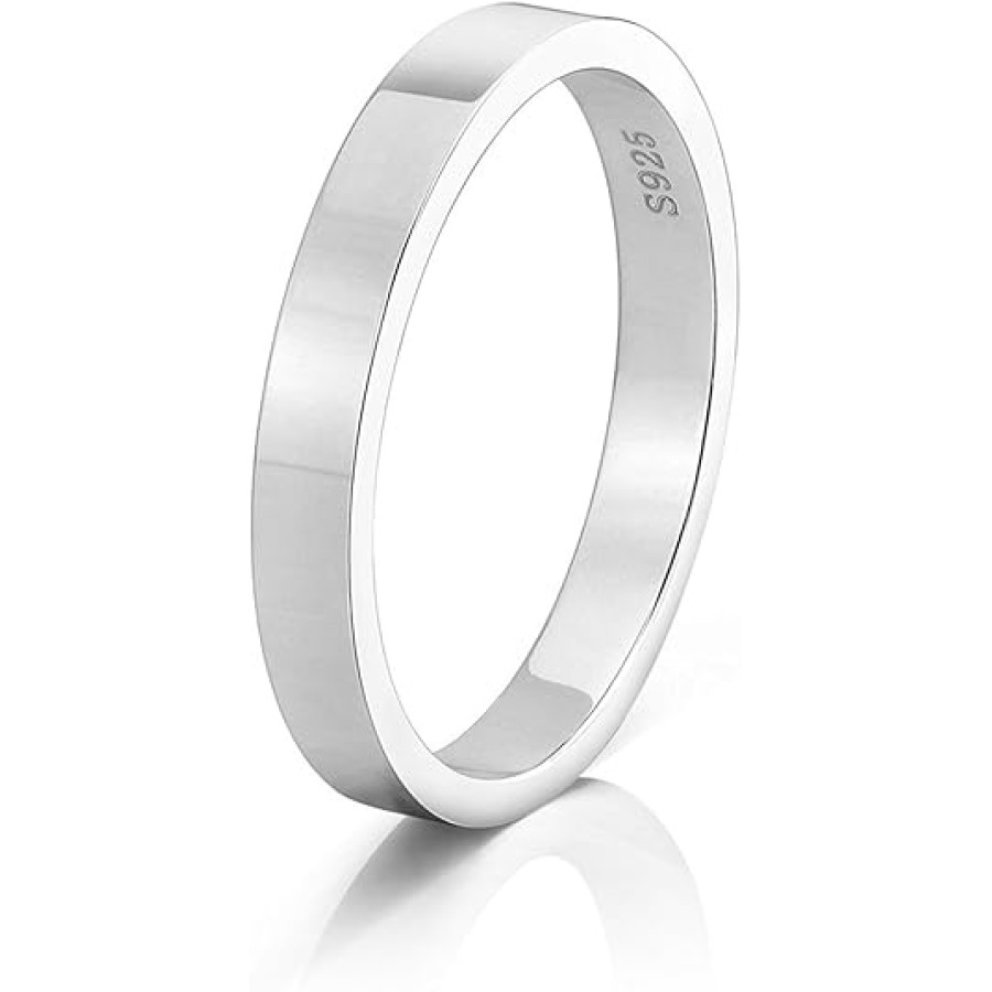 VIKI LYNN Sterling Silver Rings Wedding Band Ring Simple Promise Rings for her Size 6/7/8 VIKI LYNN Sterling Silver Rings Wedding Band Ring Simple Promise Rings for her Size 6/7/8
