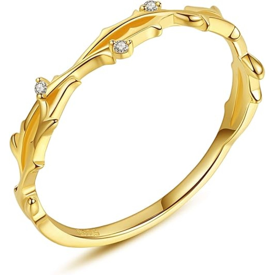 VIKI LYNN 18K Gold Plated Dainty Stacking Stackable Ring Wrap Twig 925 Sterling Silver Thin Band Ring for Women Girls VIKI LYNN 18K Gold Plated Dainty Stacking Stackable Ring Wrap Twig 925 Sterling Silver Thin Band Ring for Women Girls