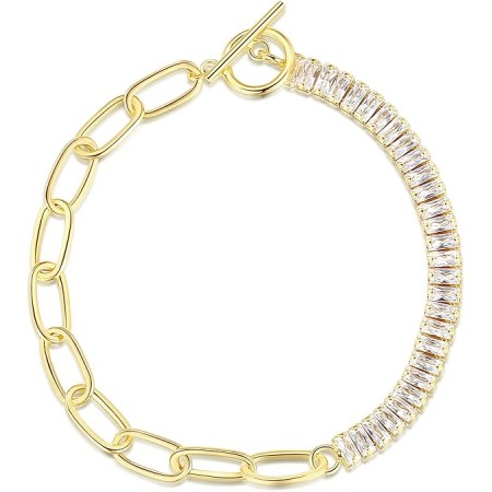 VIKI LYNN 18K Gold Plated Toggle Boho Link Bracelet Jewelry Paperclip Chain for Women