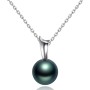 VIKI LYNN 3A 9-10mm Black Tahitian Pearl Pendant Necklace Wedding Gift for Women
