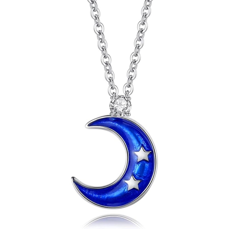 VIKI LYNN 925 Sterling Silver Crescent Moon and Star Necklace Pendant Neckalce for Women VIKI LYNN 925 Sterling Silver Crescent Moon and Star Necklace Pendant Neckalce for Women