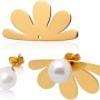Faux Pearl Stud Earrings for Women 2 in 1 Flower Earrings -VIKI LYNN