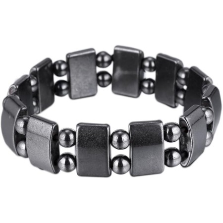 VIKI LYNN Set Of 2 Men's Hematite Metal Magnetic Therapy Bracelets S27-St2
