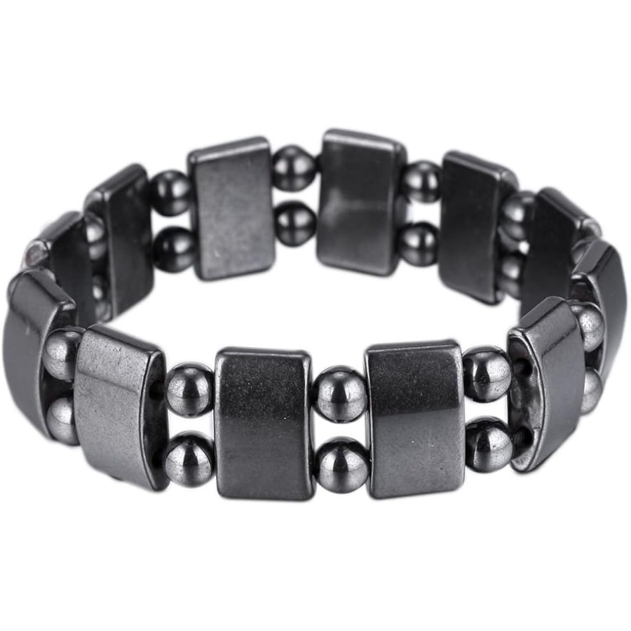 VIKI LYNN Set Of 2 Men's Hematite Metal Magnetic Therapy Bracelets S27-St2 VIKI LYNN Set Of 2 Men's Hematite Metal Magnetic Therapy Bracelets S27-St2