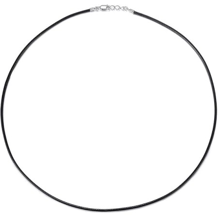 VIKI LYNN 1.5mm Braided Wax Cotton Cord Necklace 925 Sterling Silver Lobster Clasp for Women Men