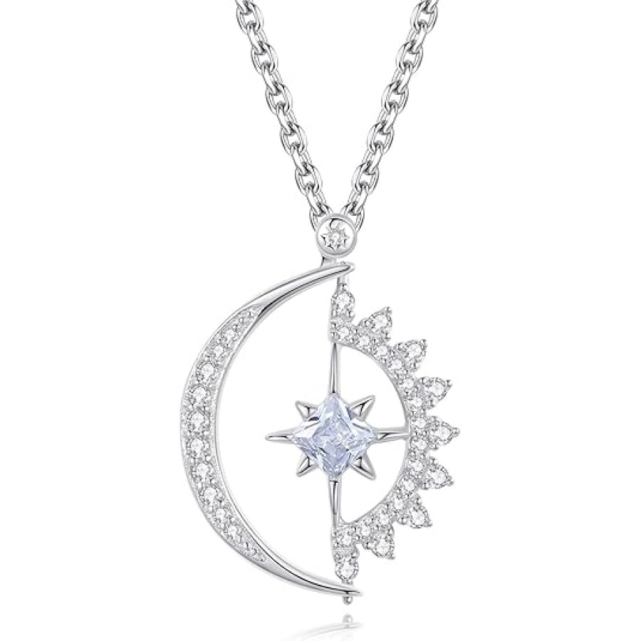 VIKI LYNN 925 Sterling Silver Cubic Zirconia Astrolabe Pendant Necklace for Women VIKI LYNN 925 Sterling Silver Cubic Zirconia Astrolabe Pendant Necklace for Women