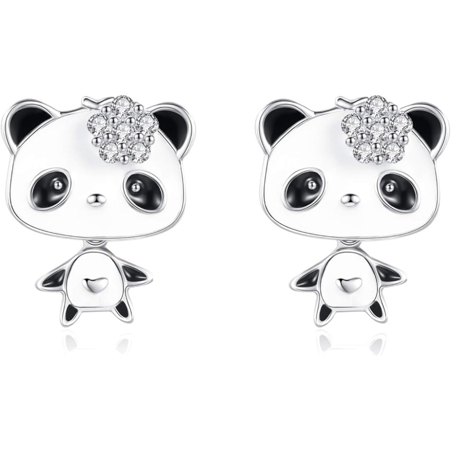 VIKI LYNN Cute Panda Earrings and Necklace Jewelry Set for Women Girls 925 Sterling Silver Animal Jewelry Gifts VIKI LYNN Cute Panda Earrings and Necklace Jewelry Set for Women Girls 925 Sterling Silver Animal Jewelry Gifts