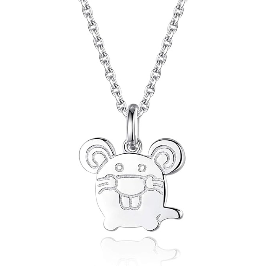 VIKI LYNN 925 Sterling Silver Cute Hamster Chinchilla Mouse Pendant Animal Necklace for Women VIKI LYNN 925 Sterling Silver Cute Hamster Chinchilla Mouse Pendant Animal Necklace for Women