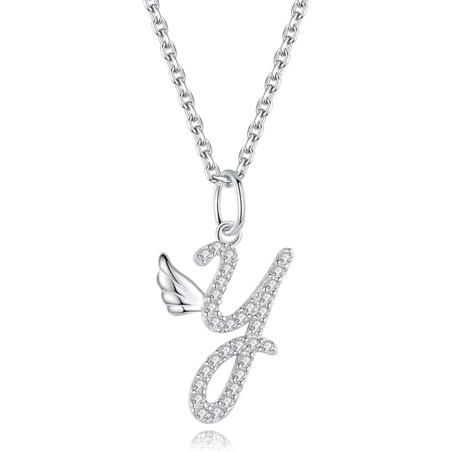 VIKI LYNN Initial Letter Pendant Necklace Cubic Zirconia 26 Capital Personlized Necklace Jewelry for Wome VIKI LYNN Initial Letter Pendant Necklace Cubic Zirconia 26 Capital Personlized Necklace Jewelry for Wome