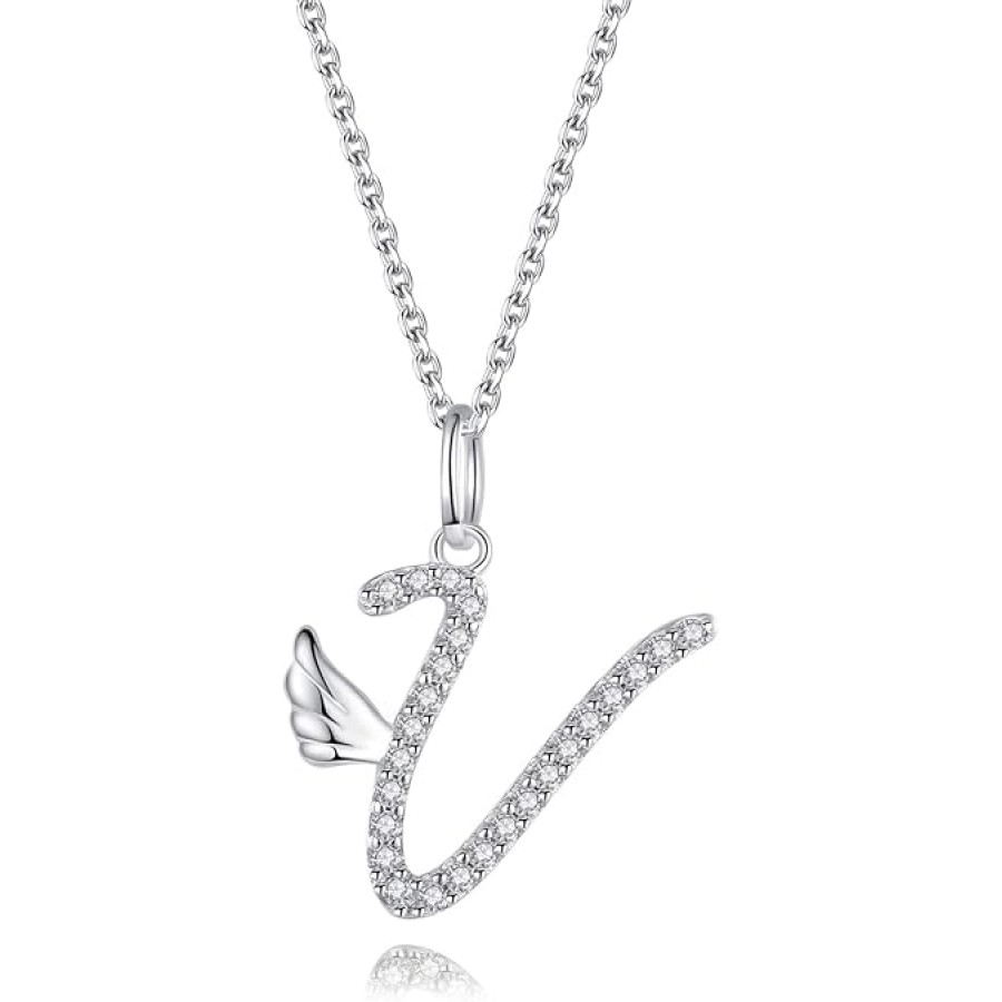 VIKI LYNN Initial Letter Pendant Necklace Cubic Zirconia 26 Capital Personlized Necklace Jewelry for Wome VIKI LYNN Initial Letter Pendant Necklace Cubic Zirconia 26 Capital Personlized Necklace Jewelry for Wome