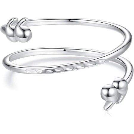 VIKI LYNN 925 Sterling Silver Helix Stacking Ring Spiral Band Inspiration Ring for Women