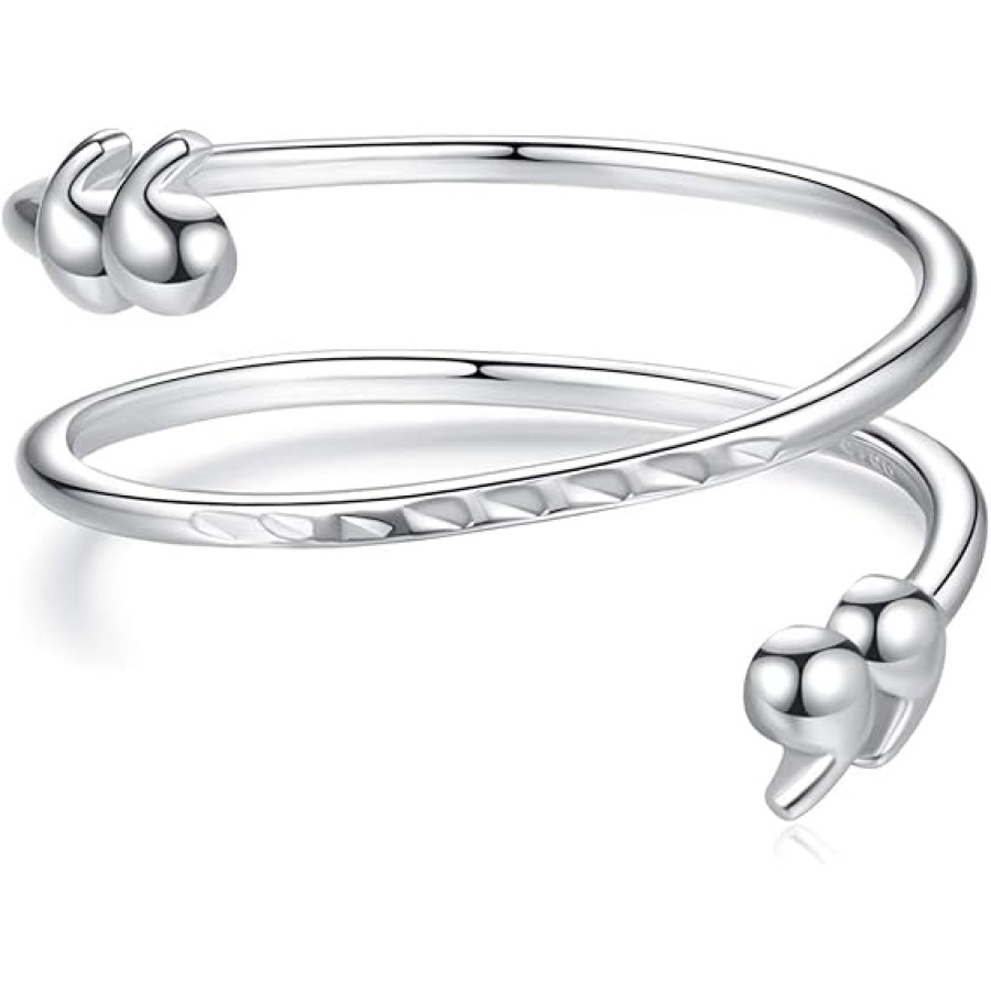 VIKI LYNN 925 Sterling Silver Helix Stacking Ring Spiral Band Inspiration Ring for Women VIKI LYNN 925 Sterling Silver Helix Stacking Ring Spiral Band Inspiration Ring for Women