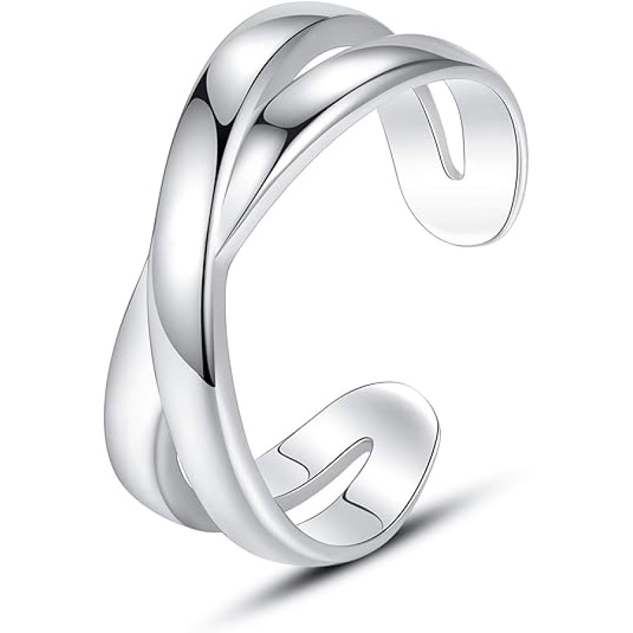 VIKI LYNN 925 Sterling Silver Open Cross Joint Knuckle Ring Pinky Tail Rings for Women VIKI LYNN 925 Sterling Silver Open Cross Joint Knuckle Ring Pinky Tail Rings for Women