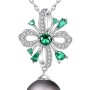 VIKI LYNN 10-11mm Tahitian Pearl Pendant Necklace and Dangle Earrings Set Anniversary Jewelry for Women