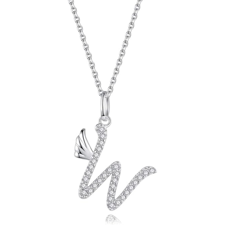 VIKI LYNN Initial Letter Pendant Necklace Cubic Zirconia 26 Capital Personlized Necklace Jewelry for Wome VIKI LYNN Initial Letter Pendant Necklace Cubic Zirconia 26 Capital Personlized Necklace Jewelry for Wome