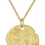 VIKI LYNN 18K Gold Plated Hammered Coin Circle Full Moon Pendant Necklace Sterling Silver Disc Necklace for Women